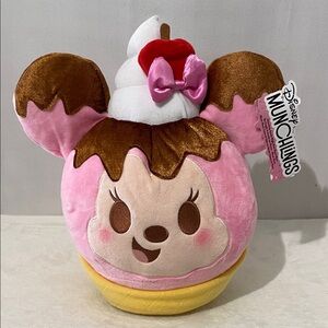 Disney Munchlings Strawberry Sundae Waffle Bowl Minnie Mouse Plush